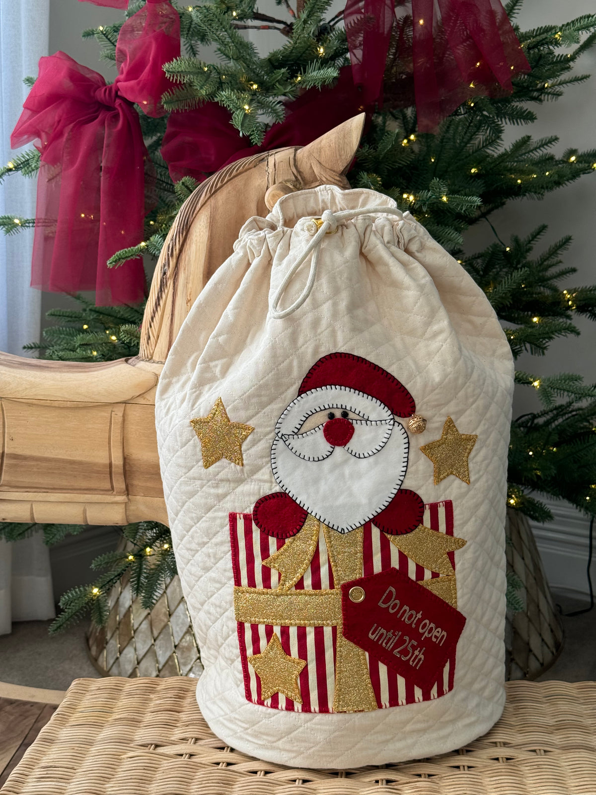Customised Front Bag Embroidered Christmas Sack