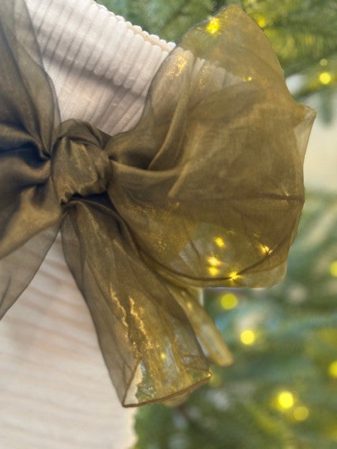 Deluxe Bow Stocking Olive Green