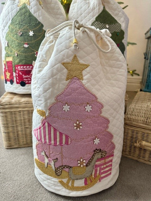 Pink Tree Carousel Christmas Sack
