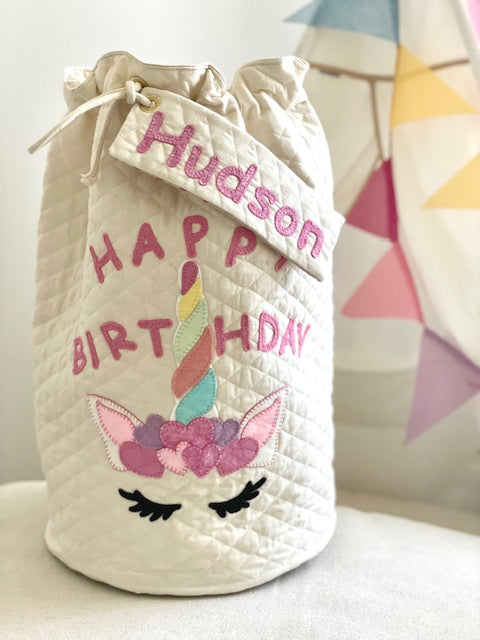 Birthday Unicorn Sack - Customised