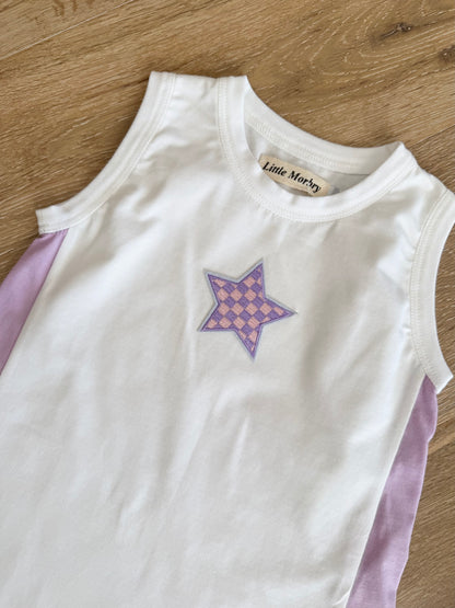 White /Lilac Tennis Dress