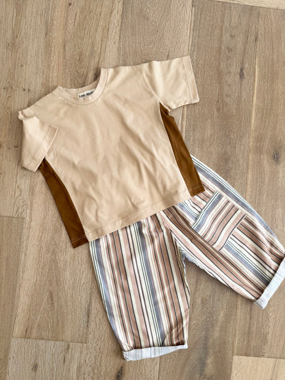 Boys stripe wide leg pants