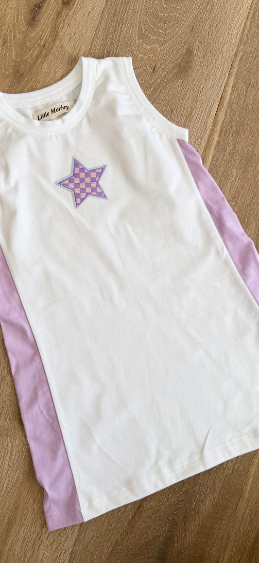 White /Lilac Tennis Dress