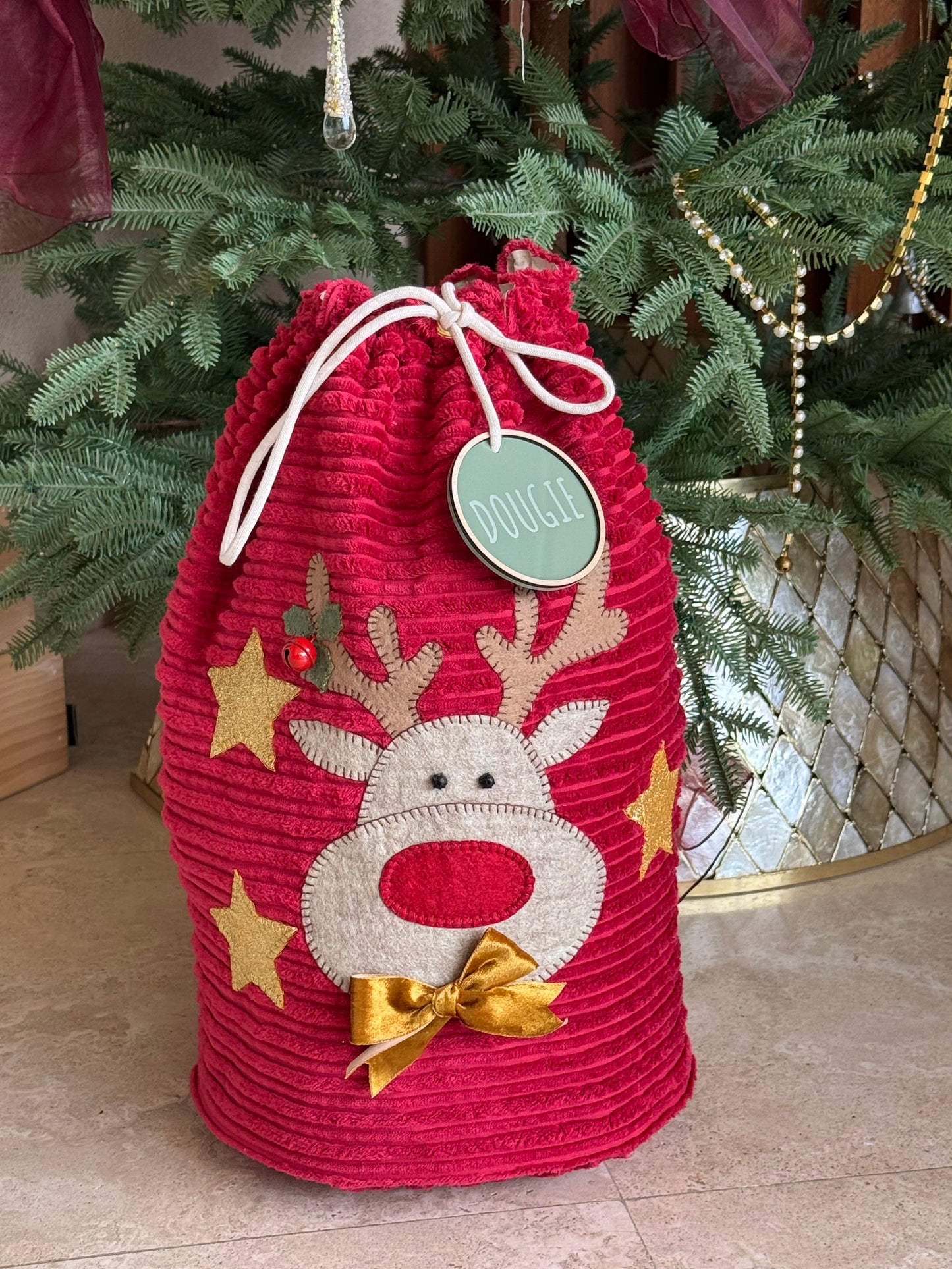 Star Rudolph Christmas Red Deluxe Velvet Cord