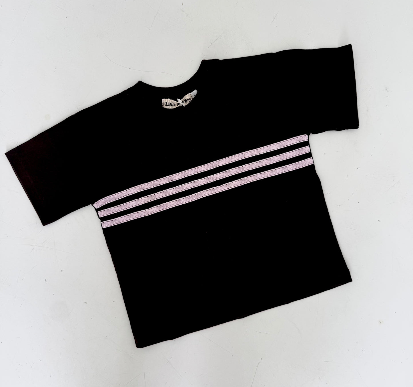 Chocolate Brown Signature T - Pink Stripe