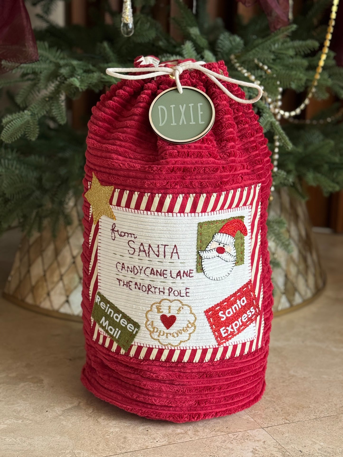 Letter from Santa  Sack Deluxe Velvet Red cord