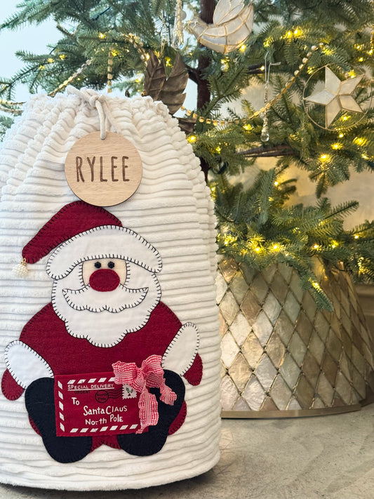 Letters to Santa Christmas Sack Deluxe Velvet cord