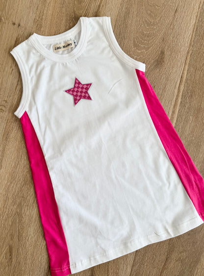 White / Pink Tennis Dress